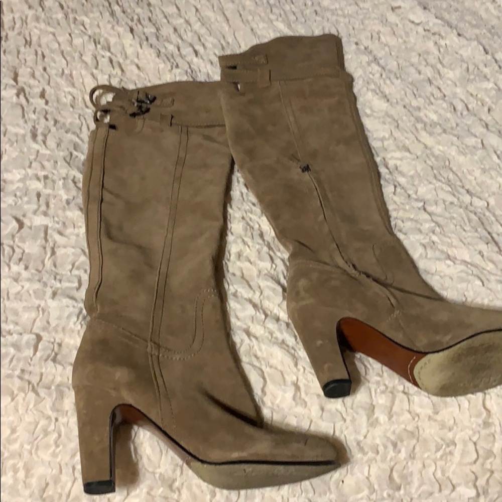 Sam Edelman suede mushroom colored. Over knee